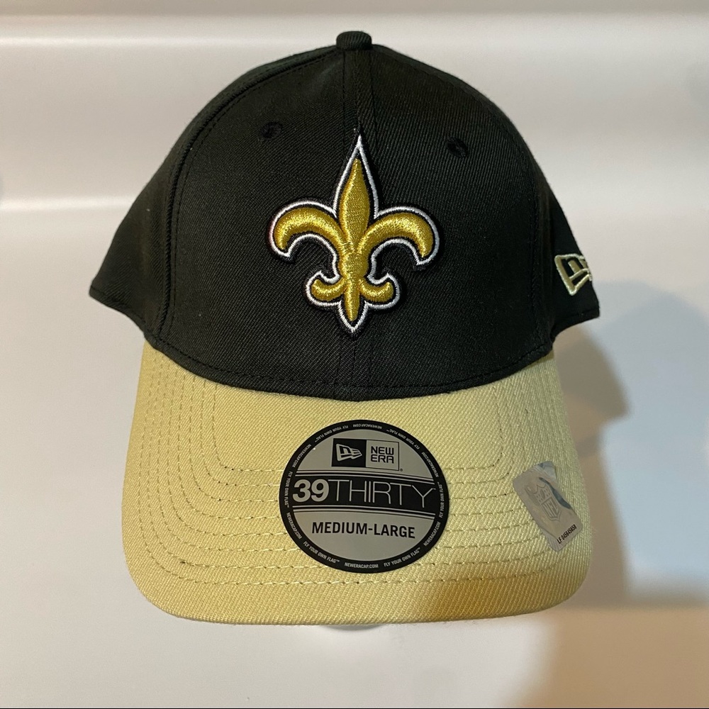 New Orleans Saints New Era Team Classic 39THIRTY Flex Black Hat Medium-Large